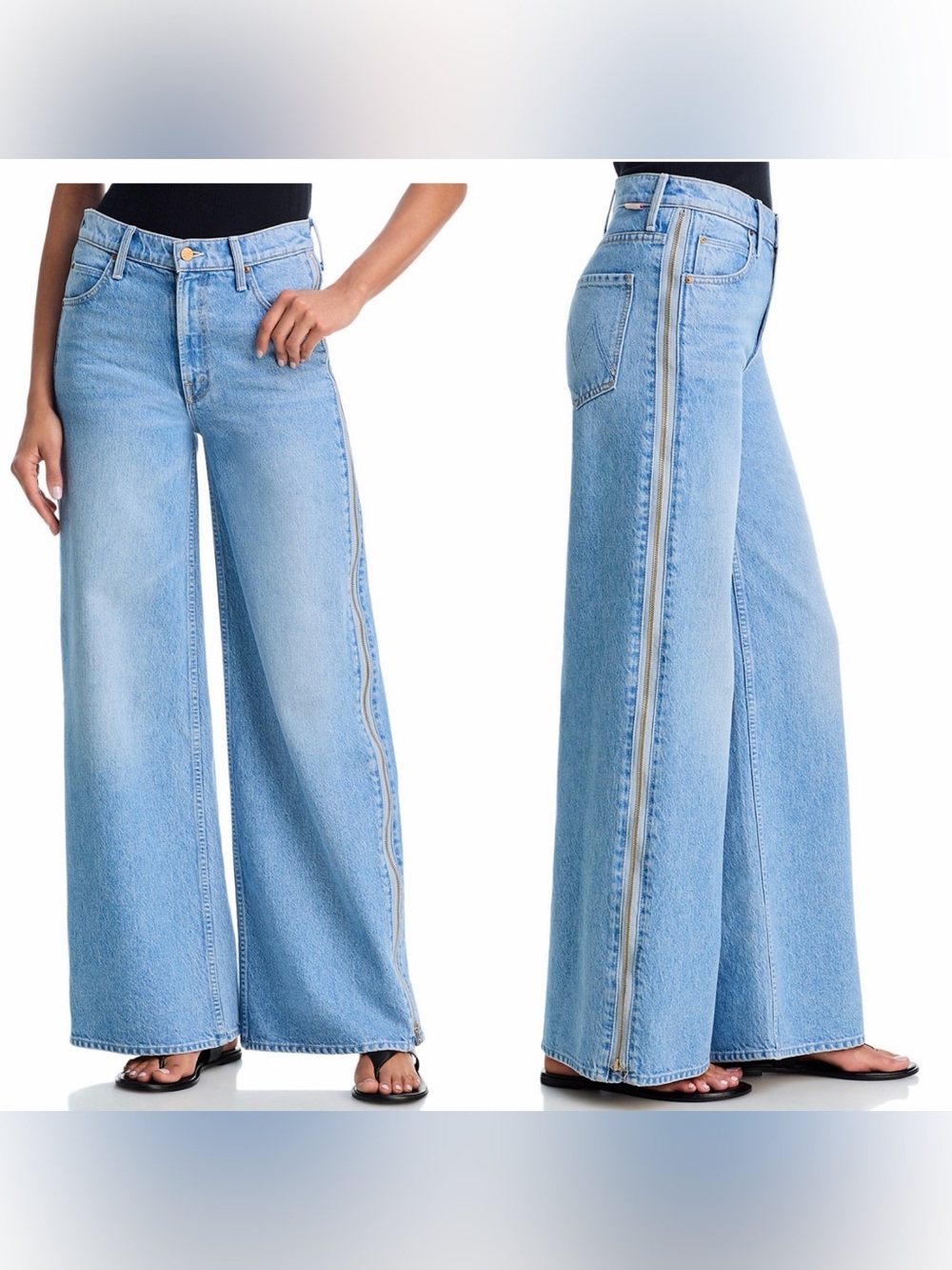 ⭐️ MOTHER
Side Zip Slung Wide Leg Jeans in Munchies 28